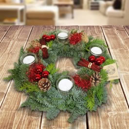 Adventskranz - Adventskranz Rot